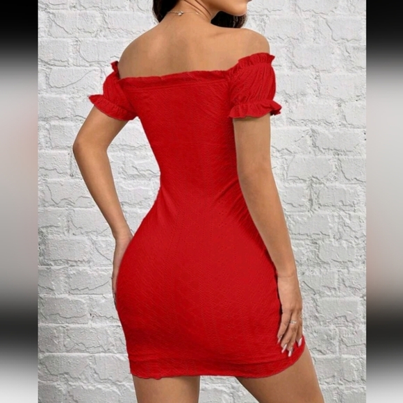 Knit Off-The-Shoulder Bodycon Dress - Picture 2 of 4